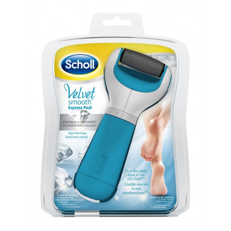 Scholl Velvet Smooth Express Pedi Râpe Electrique Anti-Callosités Bleu 5052197023350