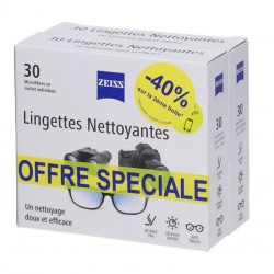 Zeiss Lingettes Nettoyantes pour Lunettes 2 x 30 Lingettes 3595890239717