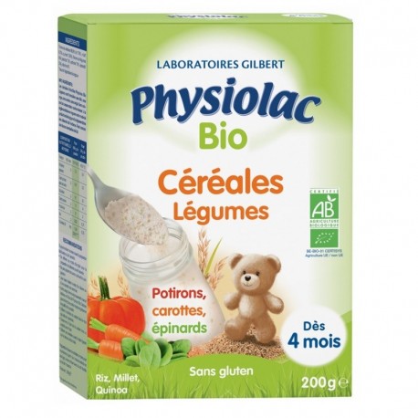 Physiolac Bio Céréales Légumes Dès 4 Mois 200 g3518646124082