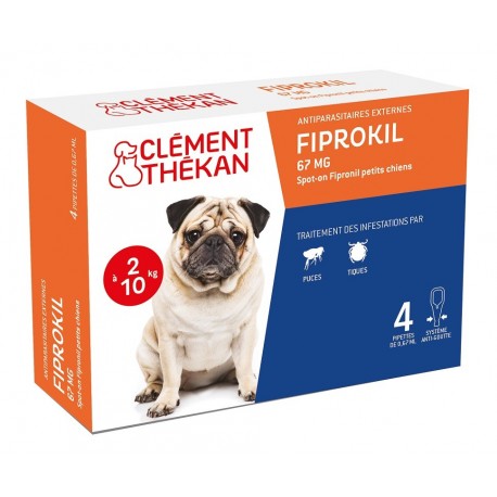 Clément Thékan Fiprokil 67 mg Petits Chiens 4 Pipettes 3283021955628
