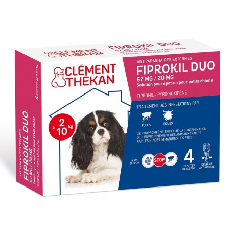 Clément Thékan Fiprokil Duo 67 mg/20 mg Dog 4 Pipettes 3595890226656
