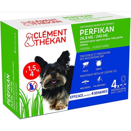 Clément Thékan Perfikan 26,8 mg/240 mg Very Small Dogs 4 Pipettes 3595890218439