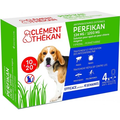 Clément Thékan Perfikan 134 mg/1200 mg Chiens Moyens 4 Pipettes 3595890218453