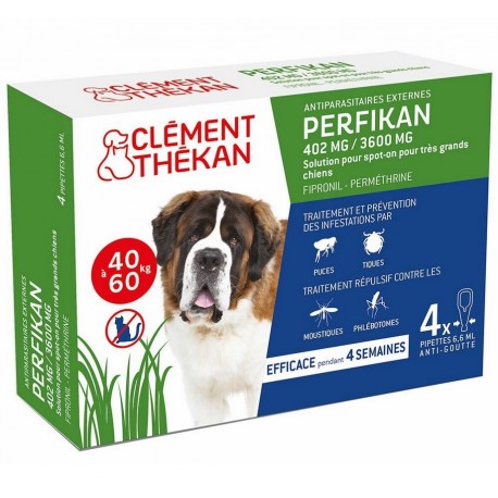 Clément Thékan Perfikan 402 mg/3600 mg Très Grands Chiens 4 Pipettes 3595890218477