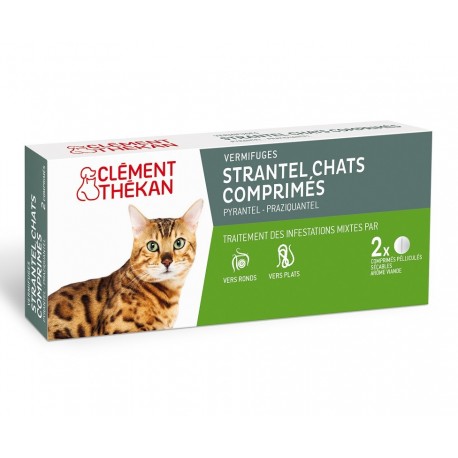 Clément Thékan Strantel Chat 2 comprimés 3595890215537