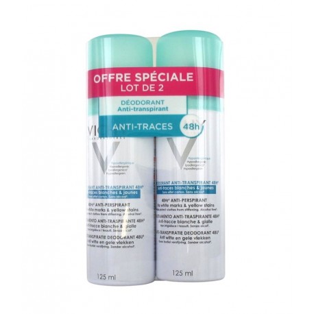 Vichy Anti-Perspirant Deodorant 48H No White Marks 2 x 125 ml 3433425095417