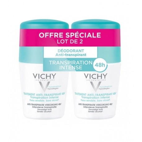 Vichy Déodorant Traitement Anti-Transpirant 48H Roll-On 2 x 50 ml 3433425000596