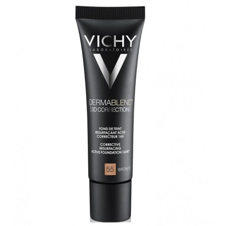 Vichy Dermablend 3D Correction Fond de Teint Resurfaçant Actif Correcteur 16H n°55 Bronze 30 ml 3337871332334