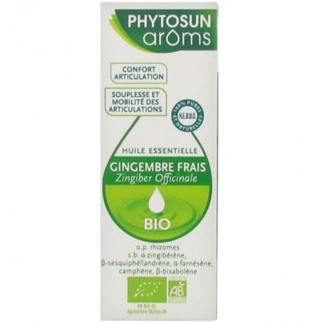 Phytosun Aroms Essential Oil Fresh Ginger Essential Oil Organic 5 ml 3595890247682