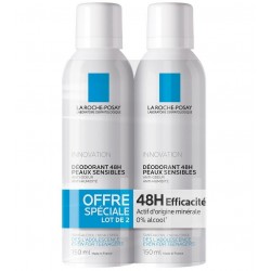 La Roche-Posay Déodorant Spray 48H Peaux Sensibles 2 x 150 ml 3433425003986