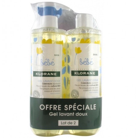 Klorane Bébé Gel Lavant Doux 2 x 500 ml 3282770209587