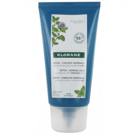 Klorane Détox Cheveux Normaux Après-Shampoing à la Menthe Bio 150 ml 3282770144628