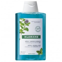 Klorane Détox Cheveux Normaux Shampoing à la Menthe Bio 200 ml