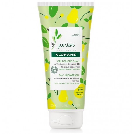 Klorane Junior Gel Douche 2-en-1 Corps et Cheveux 200 ml - Parfum Poire 3282770206784