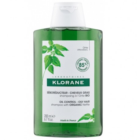 Klorane Séborégulateur Cheveux Gras Shampoing à l'Ortie Bio 200 ml 3282770141917