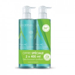 Aderma Phys-AC Gel Moussant Purifiant 2 x 400 ml 3282770139273