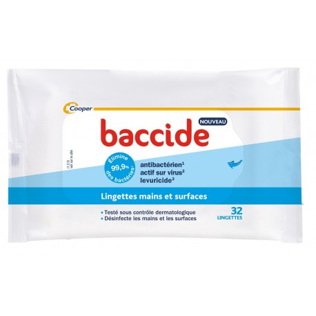 Baccide 32 Lingettes Mains et Surfaces 3614810002931