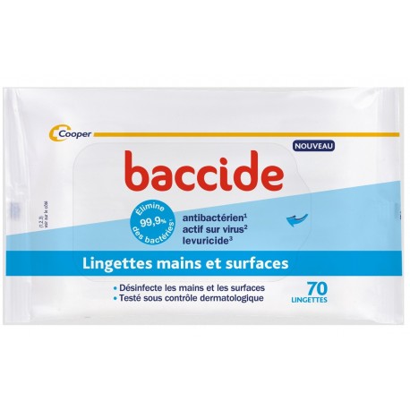 Baccide 70 Lingettes Mains et Surfaces 3614810001682