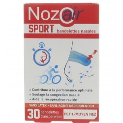 Nozoair Sport Bandelettes Nasales Petit Moyen Nez 30 Bandellettes 3401560021226