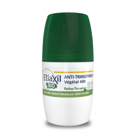 Etiaxil Bio Déodorant Anti-Transpirant Végétal 48h Thé Vert Peaux Sensibles Roll-On 50 ml 3614810002979