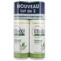 Etiaxil Déodorant Végétal 24H Peaux Sensibles Spray 2 x 100 ml