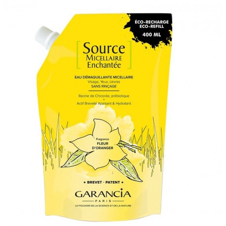 Garancia Source Micellaire Enchantée Eau Démaquillante Micellaire Fleur d'Oranger Éco-Recharge 400 ml 3700928800054