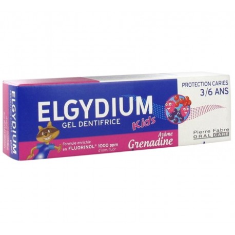 Elgydium Kids Gel Dentifrice Protection Caries Grenadine 3-6 ans 50 ml 3577056022012