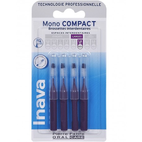 Inava Mono Compact 4 Interdental Brushes Purple 1.8 mm 3577056020360