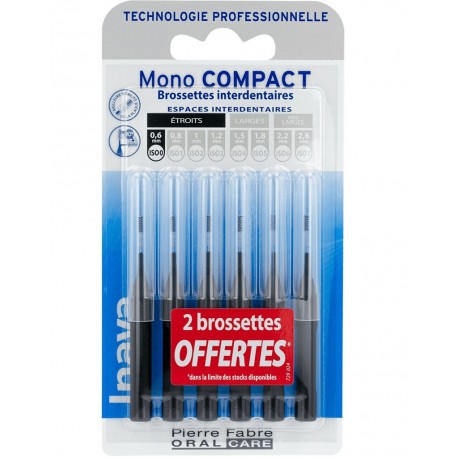 Inava Mono Compact 6 Interdental Brushes Black 0.6 mm 3577056021381