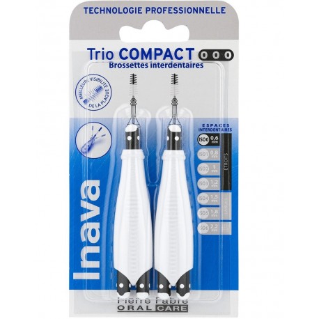 Inava Trio Compact 6 Brossettes Interdentaires ISO 0/0/0 0,6 mm 3577056020162