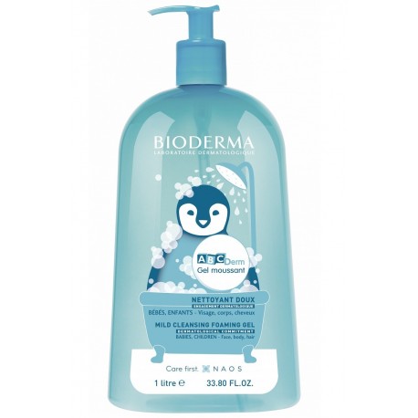Bioderma Abcderm Gel Moussant Nettoyant Doux 1 Litre 3401397163618