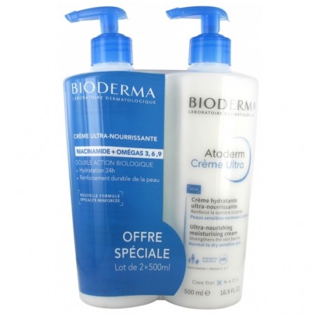 Bioderma Atoderm Crème Ultra Ultra-Nourishing Moisturising Cream 2 x 500 ml 3701129805824