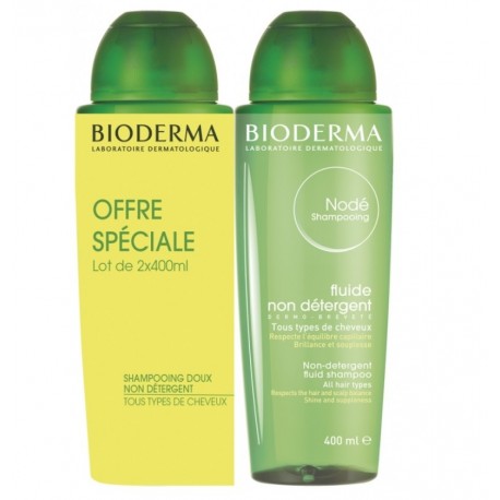 Bioderma Nodé Shampooing Fluide Non Détergent 2 x 400 ml 3401572355456