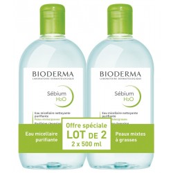 Bioderma Sébium H2O Eau Micellaire Nettoyante Purifiante 2 x 500 ml 3401325629209