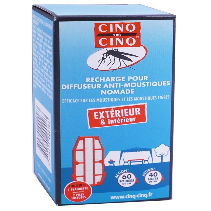 CINQ SUR CINQ RECHARGES pour DIFFUSEUR Anti-Moustique - 30 Plaquettes