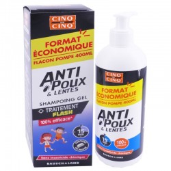 Cinq Sur Cinq Shampoing Gel Anti Poux & Lentes Traitement Flash 400 ml