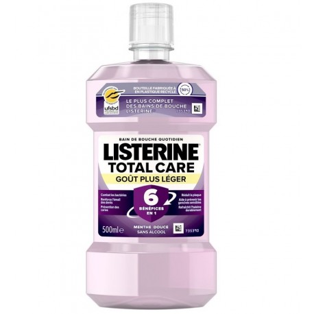 Listerine Bain de Bouche Total Care Goût Plus Léger 500 ml 3574661634999