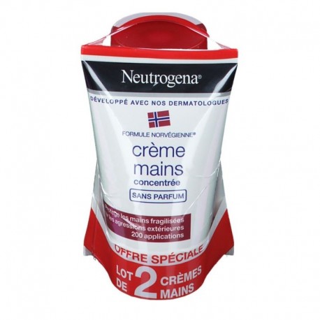 Neutrogena Crème Mains Concentrée Sans Parfum 2 x 50 ml 3574660602999
