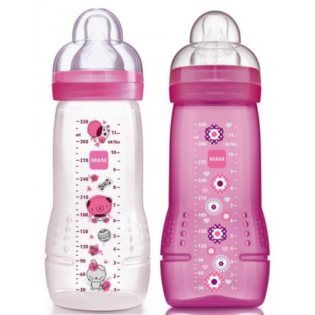 BIBERONS MAM 2EME AGE 6 MOIS+ 330ML ROSE