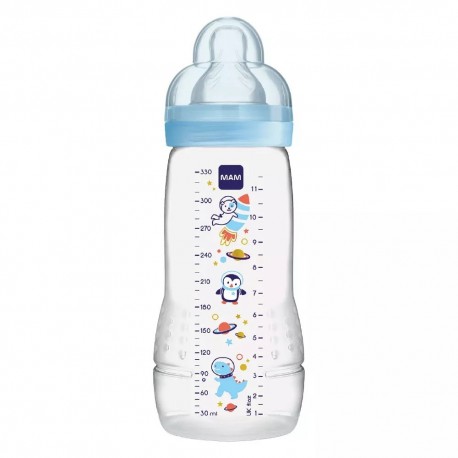 Mam Easy Active Baby Bottle 2nd Age 330 ml Space Aventure Blue 9001616639883
