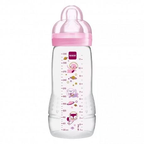 Mam Easy Active Baby Bottle 2nd Age 330 ml Space Aventure Pink 9001616381713