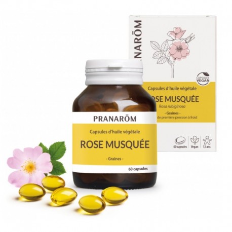 Pranarôm Capsules d'Huile Végétale Rose Musquée 60 Capsules 5420008537349
