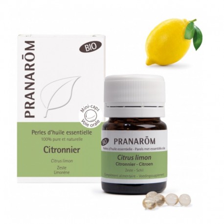 Pranarôm Perles d'Huile Essentielle Citronnier Bio 60 Perles 5420008556531