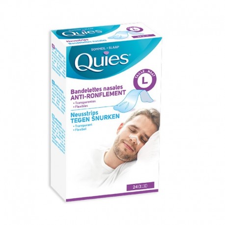 Quies Anti-Snoring 24 Nasal Strips Size L 3435171541033