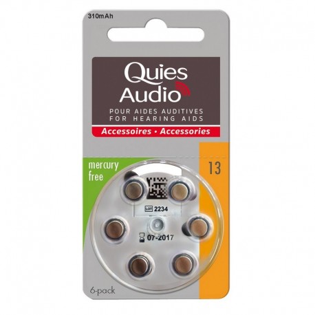 Quies Audio Piles pour Aides Auditives Modèle 13 3435171341206