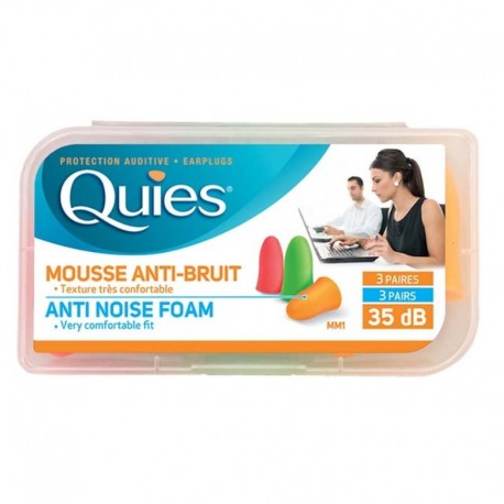 Quies Anti-Noise Foam 3 Pairs Colour Fluo 3435170190065