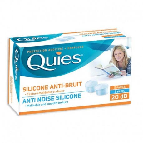 Quies Protection Auditive Silicone Anti-Bruit 3 Paires 3435171131005