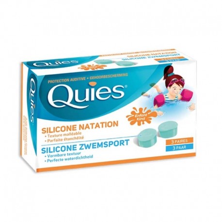 Quies Ear Protection Earplugs Silicone Swimming Kids 3 Pairs 3435170180066