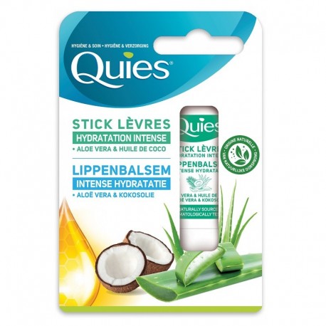 Quies Stick Lèvres Hydratation Intense Aloe Vera & Huile de Coco 4,5 g 3435171841010