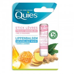 Quies Stick Lèvres Peaux Sensibles Miel & Gingembre 4,5 g